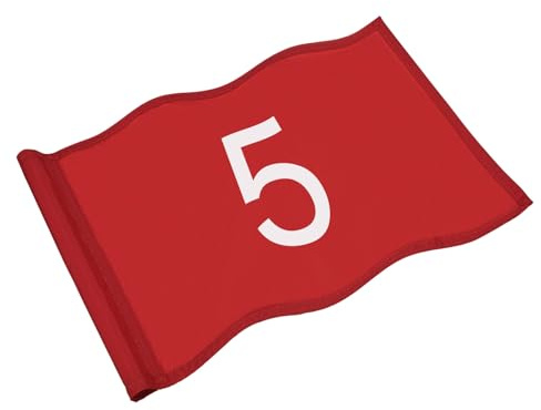 TIXIPEM Golf Flag with Tube Inserted [1pcs] - Nylon Putting Green Golf Target Flag with the Number 5 Use for Indoor & Outdoor Courts & Practice Field - [Red - 20 IN]