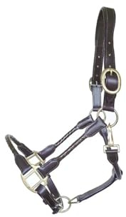German Riding Stilvolles Lederhalfter „Tessa“ – elegant geflochten, komfortabel gepolstert, braun (Shetty)