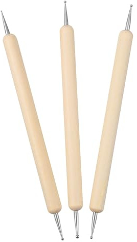 Gogogmee 3pezzi Stili Sfera per Modellare Argilla Manico in Legno Set per Goffratura su Carta e Metallo