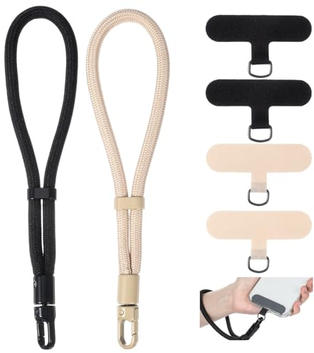 Mabor 2Pack Adjustable Phone Wrist Strap, Lightweight & Secure Phone Lanyard with 4 Metal Tether Tabs for Cell Phone Anti-Drop Protection