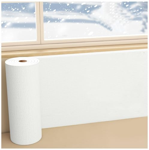 APMOE Papier Peint Adhésif Mural, Rouleau Isolant Thermique Autocollant Imperméable et L'humidité, Revetement Coussin Mural Résistant Insonorisant pour Cuisine, Salon(Blanc,1 Roll)