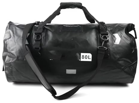 Motorradzubehör Kompatibel Mit Motorrad-Trockentasche, Rollpacktasche, IPX6, Wasserdichte Motorrad-Gepäcktasche, Seesack, Satteltasche, Aufbewahrungstaschen(Black,80L)
