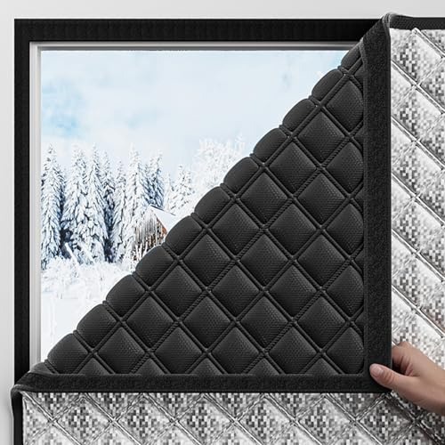 Générique Kit D'isolation De Fenêtre pour l'hiver, W55-205cm Rideau Isolant pour Fenêtre Coupe-Vent Couverture De Fenêtres Thermique Film Isolant pour Pièce Salon Grenier(185x220cm)