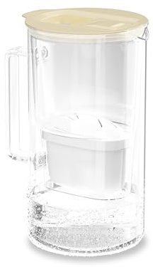 Wessper jarra agua cristal 2l con Contador LED, juego de filtros - Beige