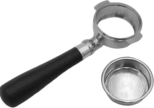 GMBYLBY Poignée de porte-filtre à café sans fond pour machines à expresso de 58 mm avec design ergonomique et porte-filtre vintage en acier inoxydable