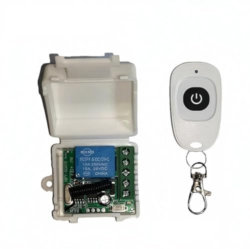 Gantch Interruptor de control remoto inalámbrico de 433 MHz, receptor de relé RF universal, múltiples modos de trabajo DC12V 1CH RF módulo receptor de relé EV1527, interruptor remoto de código de