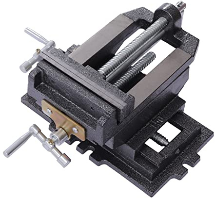 6 Cross Slide Vise Drill Press Milling Vise, Bench Mount Clamp Machine Vice Holder Clamping Tool, X-Y Compound Vise Fit for Most Milling and Drilling Machines