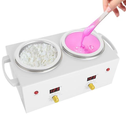 Wachswärmer Doppeltopf 100W Wachserhitzer Elektrischer Temperaturregelung 20-120℃ Professionelle Wachs Heizungs Maschine Wachs Topf Warmer zur Haarentfernung Salon Haushalt
