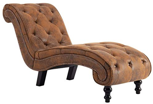 QZZCED Ergonomische Chaiselongue mit Scroll-Design und Dicker Polsterung für Ihren Wohnbereich