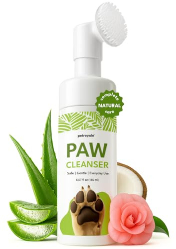 Petroyale Paw Cleaner for Dogs & Cats | Foaming Paw Cleanser with Aloe Vera & Coconut Oil | No-Rinse Paw Wash for Large & Small Pets | Removes Dirt, Mud & Odor (Paw Cleanser 150ml)