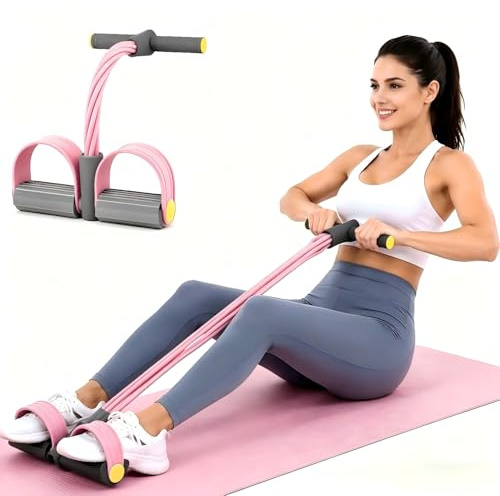 Bande de Résistance Musculation 6 Tubes avec Pédale – Élastique Sport Maison Fitness, Entraînement d'étirement de la Taille, des Bras et des Jambes