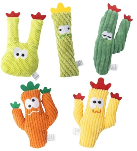 Cat Chew Toy - 22x20cm Catnip Cactus Chew Plush | Indoor Cat Play Chewing Pillow for Small Medium Large Senior Outdoor Home Bedroom Garden Balcony