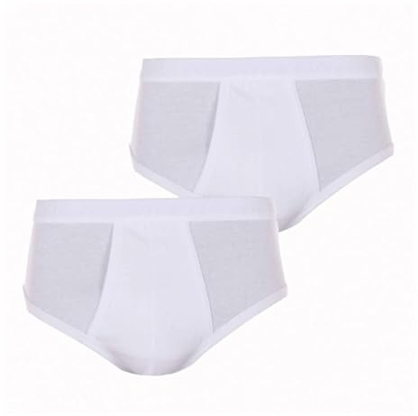 Athena - Lot de 2 Slips Ouverts Taille Haute 100% Coton Bio Blanc - Taille XX_l