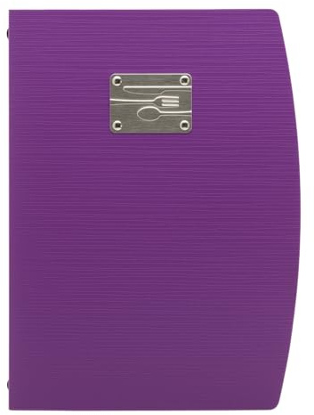Securit Rio A4 Menu Holder with Fork Design and 1 Double Insert - Purple