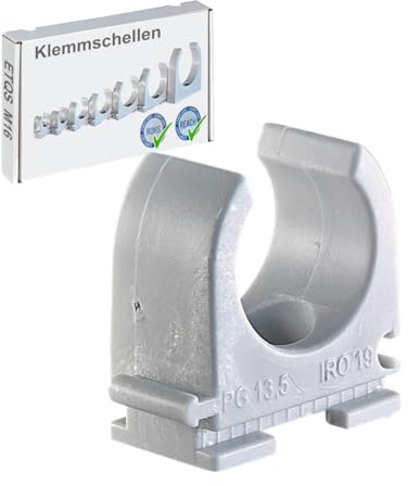 100 Stück - M20 PVC Klemmschelle | Quick-Schelle | Rohrschelle | XmediaSat für Stangenrohr PG 13.5