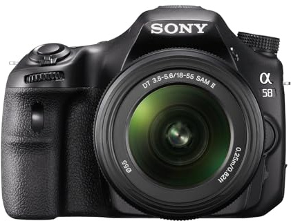 Sony SLT-A58K a58 DSLR Digital Camera A-Mount SAL18552 Lens Bundle - Black