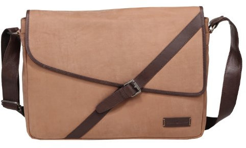 Greenburry Longshore Messenger sand Überschlagtasche Leder | 42x32x9 cm