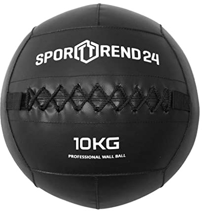 Sporttrend 24® Wall Ball 3kg, 4kg, 5kg, 6kg, 7kg, 8kg, 9kg, 10kg, 12kg in schwarz | Gewichtsball, Trainingsball, Gewicht, Ball, Bälle, Fitness