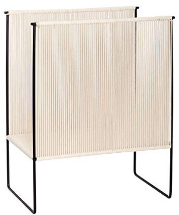 Hübsch Zeitschriftenhalter, Baumwollseil/Metall, Natur/schwarz, 43x25xh50cm