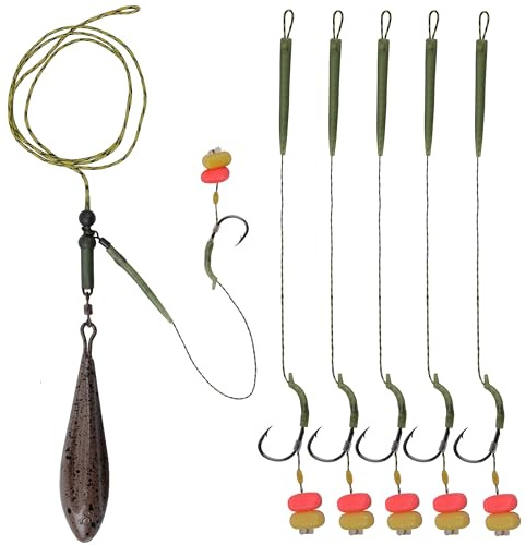 Shaddock Fishing Karpfen Vorfächer handgefertigt Karpfenrigs Boilie Rig mit 80g Angelgewicht Pop-Up-Köder Karpfenhaken Boilies für Karpfen Angelzubehör