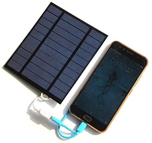 Portable High Efficiency Lightweight Solar Panel Battery Charger Solar Battery Charger 2.5W 5V for Charging Power Banks,Mobile Phones with USB Port