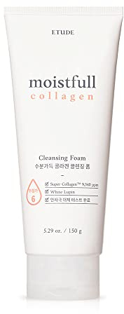 ETUDE Moistfull Collagen Cleansing Foam, Face Wash, Foam Cleanser, Super Collagen Water, Lupinus Albus Protein, Gentle Cleansing, Clinically Tested, Korean Skin Care, Beauty (5.29 Ounce)