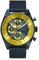 DeTomaso D10 Chronograph Limited Edition Blue Yellow Herren-Armbanduhr Analog Quarz Mesh Milanese Blau Brushed