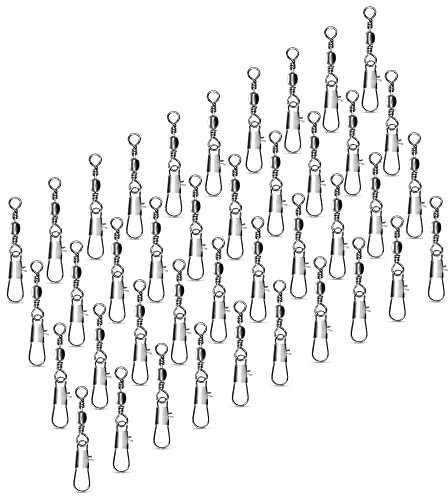 AMZfishing NEU 40x Angelwirbel mit Sicherheitskarabiner | Karabinerwirbel Angeln | Wirbelsortiment | Wirbelset | Wirbel Angeln | Angel Wirbel | Angelwirbel Set | Angelzubehör Wirbel Set (Sich. 40, 6)