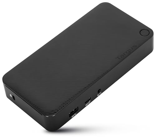 Targus Estación de Acoplamiento USB C Universal DV4K, estación de Acoplamiento USB C para Laptop, Monitor Dual 2 DisplayPort, Entrega de energía 3.0 65WDC, Funciona con Sistemas operativos como