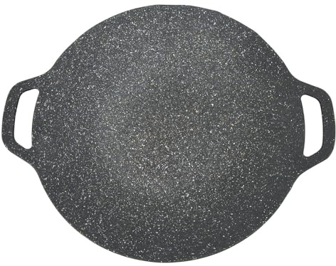 Atyhao Plaque Chauffante Coréenne pour Les Soirées Barbecue, Poêle à Griller Coréenne à Double Poignée (34cm) caiegz7d98-12
