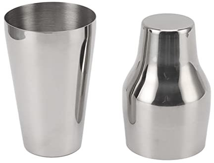 BestAlice Juego de Coctelera, 2 Piezas de Coctelera Boston, Mezclador de Bebidas Martini de Acero Inoxidable para Barman, Mezclador de Martini, Coctelera para Bar, Hogar, Camping, Picnic(Plata)