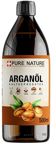 PURE CHEMICAL - Bio Argan öl 0,5L - Körperöl - Haaröl - Arganöl - 100% Rein - Natürlich - Kaltgepresst - Gesicht - Bart - Nägel - Vegan - Argan Oil - Hautpflege - Massageöl - Pflegeöl