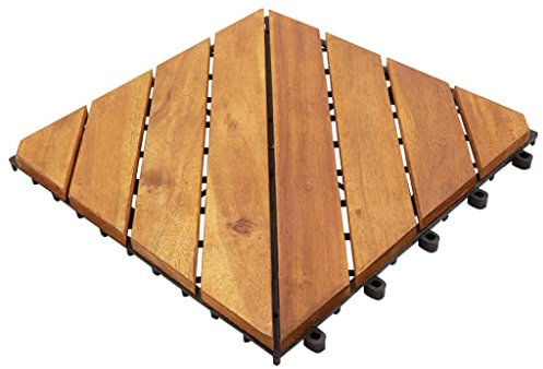 Willood Terrassenfliesen 30 Stk. Braun 30x30 cm Massivholz Akazie