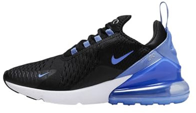 Nike Air Max 270, Sneaker Donna, Nero Metallizzato Argento Royal Pulse, 38 EU