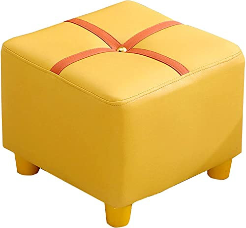Generisch Kleiner Quadratischer Ottoman Mit Rutschfesten Füßen,Tech-Tuch Wasserdichter Fußhocker Für Wohnzimmer Schlafzimmer,Stapelbarer Niedriger Fußhocker Sofa Ottoman-gelb11*11 * 9.8inch