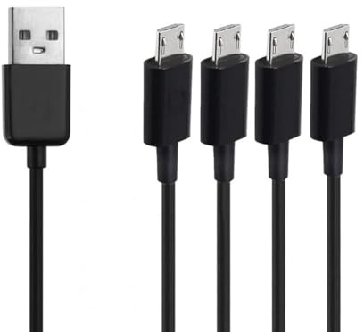 Cavo separatore micro USB, cavo di ricarica multi micro USB 4-in-1, cavo cavo USB a micro USB, cavo USB 2.0 tipo A maschio a 4 micro USB maschio adattatore cavo (3.3ft, nero) (cavo 4 in 1)