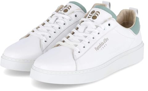 Pantofola d'Oro Uomo Low Sneaker ELBA Bianco Verde Pelle liscia, bianco, 42 EU