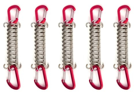 XuQiZZpp Tenditore a molla per tenda da campeggio, ad alta elasticità, in acciaio inox, con gancio fisso
