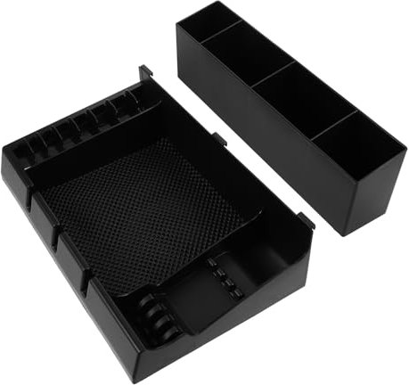 VALICLUD Barber Clipper Tray Clipper Guard Holder, Black Salon Organizer Box for Hair Clippers and Accessories, Storage Case for Barber Station and Hair Stylist Tools