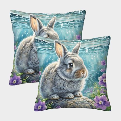 Fundas De Cojines con Holandés Enano Juego De 2 Funda Almohadón Holandés Enano Submarino Cuadradas Poliéster Decorativa para Sofá Cama Hogar 45x45cm