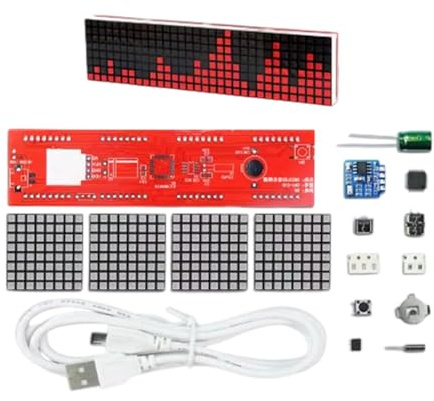 Gissroys PC Materials Music Visualizer Kits Mit Lötpraxismodul Integrierte Punktmatrixes Zeitausstellung Schlafzimmer/Büro Dekorative Rhythmus Licht