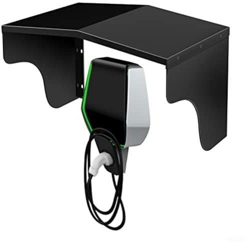 ComfyHarbor EV laddningsstation väderbeständig skydd väggmonterad laddare skyddande tak, legering stål regnsköld 44 x 28 x 28 cm svart