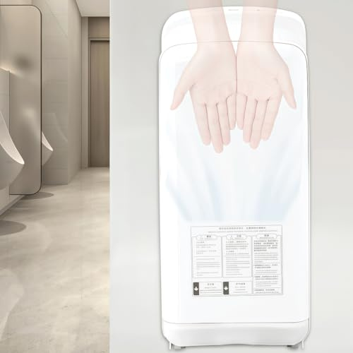 BESTXH Asciugamani Elettrico Verticale Premium, Asciugamani A Getto d'Aria Ad Alta velocità da 1850 W con velocità dell'Aria Regolabile E Filtro Hepa, Asciugamani Elettrico,Bianca