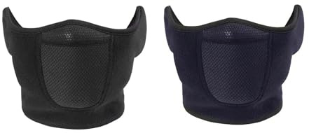 QKURT Lot de 2 Demi-Masques d'hiver, cagoules Coupe-Vent Ajustables pour Hommes et Femmes, idéales pour Le Ski, Le Snowboard, la Moto, la Course à Pied et Les Sports de Plein air.