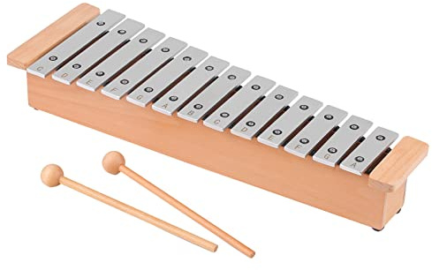 POENVFPO Glockenspiel mit 13 Noten, Aluminium-Metallstangen mit Holzstäben, Tragbares Musik-Xylophon, 18,5 X 6,1 X 3,14 Zoll, für Studenten und Musikliebhaber