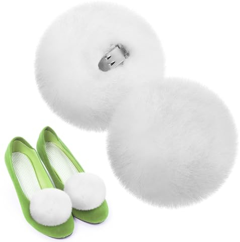 Pompon in Finta Pelliccia da 8 cm 2 pezzi pompon di pelliccia sintetica Pelliccia Faux Pompon per Pasqua, Natale,Carnevale, pompon colorati per Berretti, Borse, Sciarpe Scarpe e Accessori DIY (8CM)