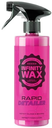 Infinity Wax Rapid Detailer Pink 500ml – High Gloss Quick Detailer Spray, No Buffing Siloxane + Carnauba Safe, Water Beading, Instant Shine Use Wet or Dry Safe on Paint, Glass, & Trim