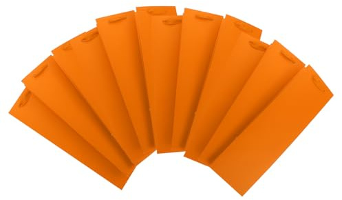 Parliky Rotwein Geschenkbeutel Papier Tragetaschen 12 Stück 11X9X35cm Orange mit Griffen Stabile Weinflaschen Aufbewahrungstaschen für Bier und Geschenkverpackung