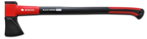 Bison Black Series SX20 Spaltaxt – Profi Spaltaxt mit Glasfaserkern-Stiel, vibrationsdämpfend, geschmiedeter Werkzeugstahl, schwere Axt zum Spalten großer Holzstücke, Brennholz & Forst