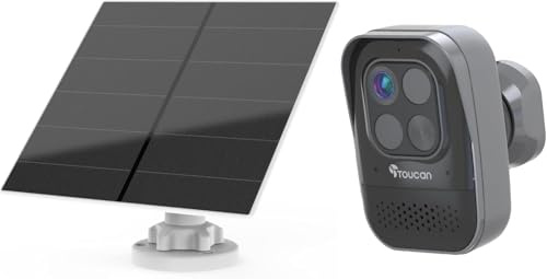 TOUCAN Wireless Security Camera PRO with Solar Panel – 1080p Indoor & Outdoor CCTV Camera, Radar Motion Detection, 2-Way Audio, XL Battery, 5W Solar Charging, No Subscription